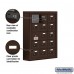 Salsbury Cell Phone Storage Locker - with Front Access Panel - 5 Door High Unit (5 Inch Deep Compartments) - 15 A Doors (14 usable) - Bronze - Surface Mounted - Resettable Combination Locks